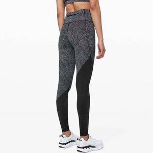 Lululemon Speed Wunder Tight *Asym Free Spirit Ice Grey Black / Black